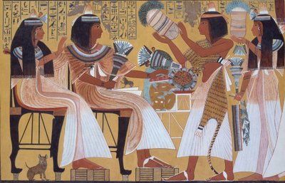 Ipuy and Wife Receive Offerings from Their Children, c.1279-1213 BC by Norman de Garis Davies